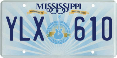 MS license plate YLX610