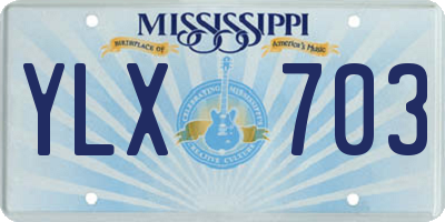 MS license plate YLX703