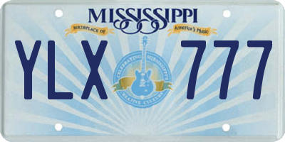 MS license plate YLX777