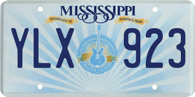 MS license plate YLX923