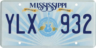 MS license plate YLX932