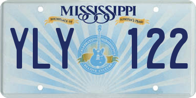 MS license plate YLY122
