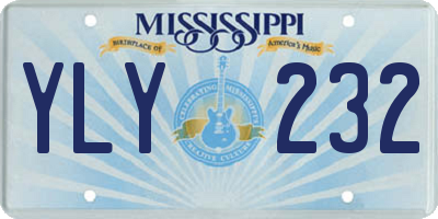 MS license plate YLY232
