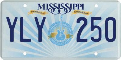 MS license plate YLY250