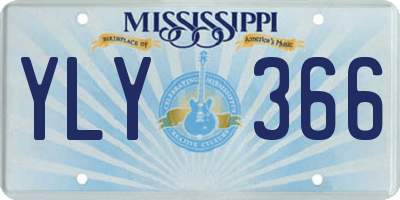 MS license plate YLY366