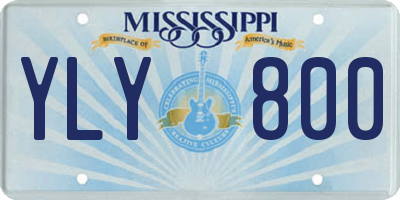 MS license plate YLY800