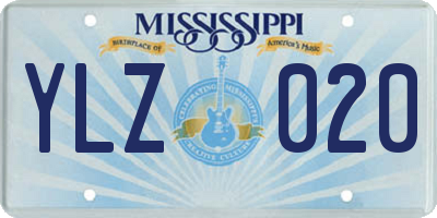 MS license plate YLZ020