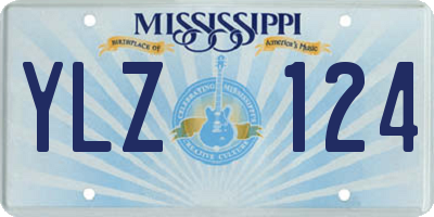 MS license plate YLZ124