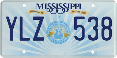 MS license plate YLZ538