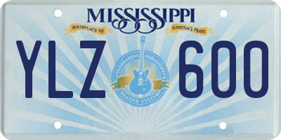 MS license plate YLZ600