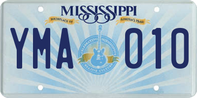 MS license plate YMA010