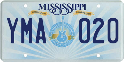 MS license plate YMA020