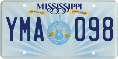 MS license plate YMA098
