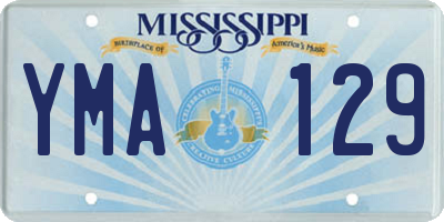 MS license plate YMA129