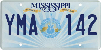 MS license plate YMA142