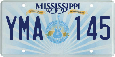 MS license plate YMA145