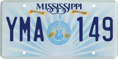 MS license plate YMA149