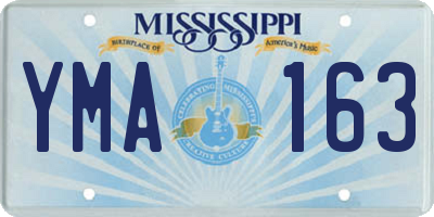 MS license plate YMA163