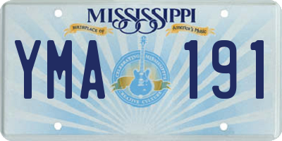 MS license plate YMA191