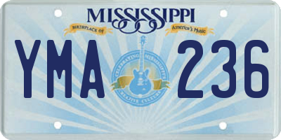 MS license plate YMA236