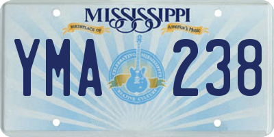 MS license plate YMA238
