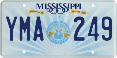 MS license plate YMA249