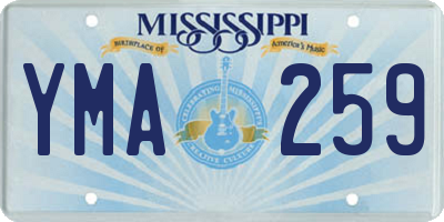 MS license plate YMA259