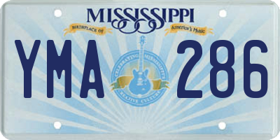 MS license plate YMA286