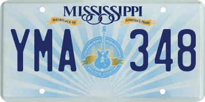 MS license plate YMA348