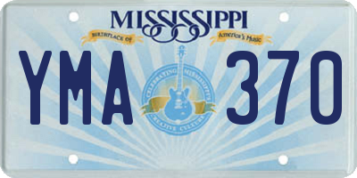 MS license plate YMA370