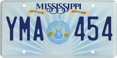 MS license plate YMA454