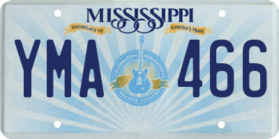 MS license plate YMA466