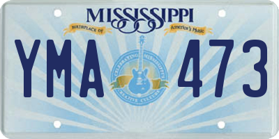 MS license plate YMA473