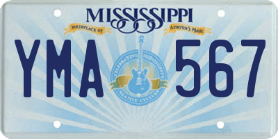 MS license plate YMA567