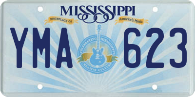 MS license plate YMA623