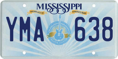 MS license plate YMA638