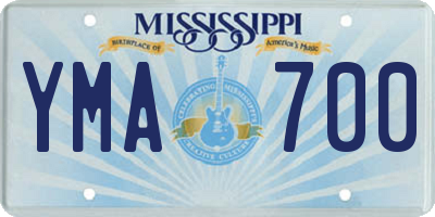 MS license plate YMA700