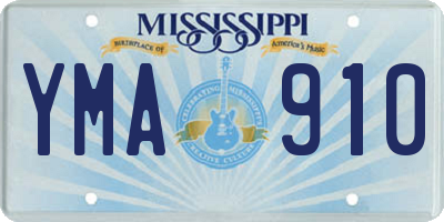 MS license plate YMA910