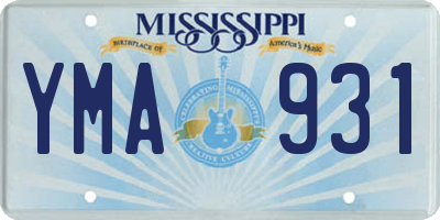 MS license plate YMA931
