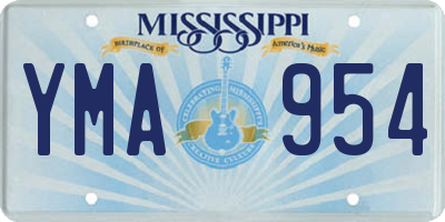 MS license plate YMA954