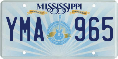 MS license plate YMA965