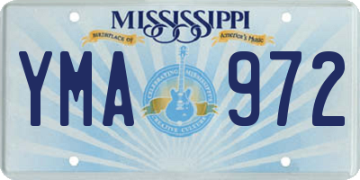 MS license plate YMA972