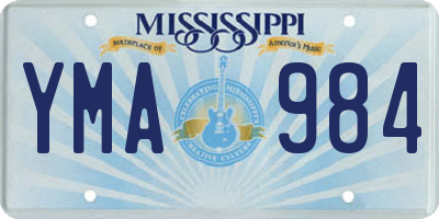 MS license plate YMA984