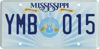 MS license plate YMB015
