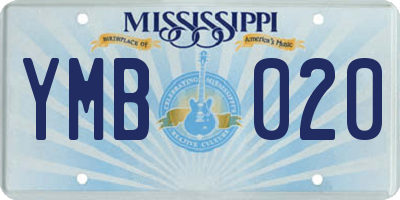 MS license plate YMB020