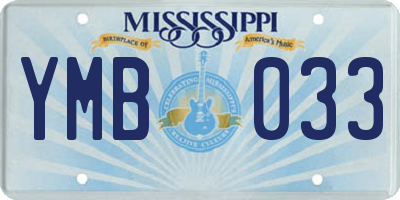 MS license plate YMB033