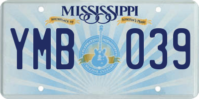 MS license plate YMB039