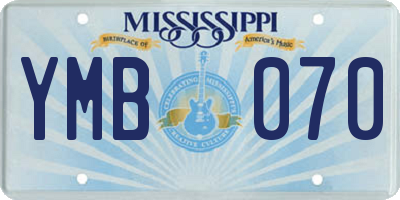 MS license plate YMB070