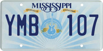 MS license plate YMB107