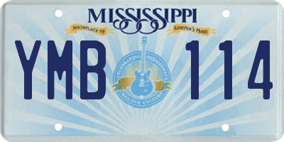 MS license plate YMB114